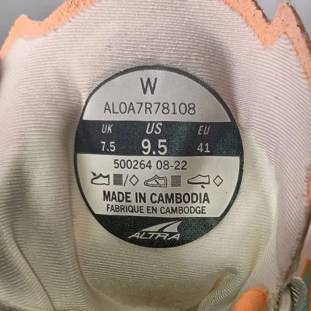 Altra Women’s Torin 6 Running Shoes US Size 9.5 EU 41 Orange/White